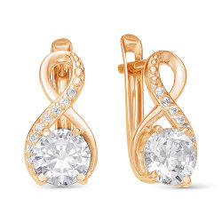 z2-9721 Серьги с фианитами. Золото 585.