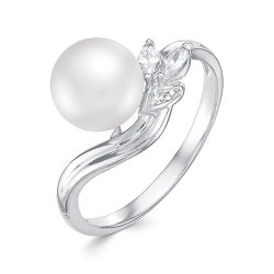 z1-9712 Кольцо с жемчугом. Серебро 925.
