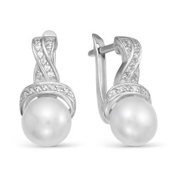 z2-9665 Серьги с жемчугом. Серебро 925.