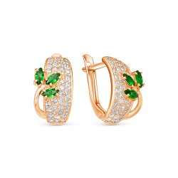 z2-10121 Серьги с фианитами. Золото 585.