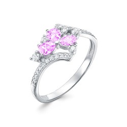 z 1-10245 Кольцо с фианитами. Серебро 925.