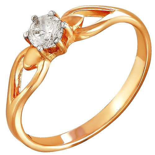 z1-8847 Кольцо с бриллиантом 0,22 ct. Золото 585.  