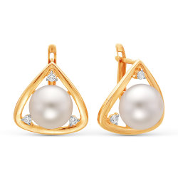 z2-8617 Серьги с жемчугом. Золото 585.