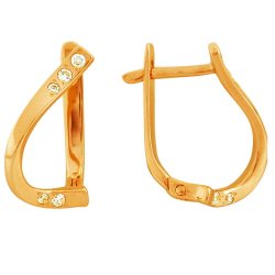 z2-384 Серьги с фианитами. Золото 585.