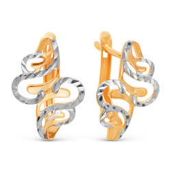 z2-8954 Серьги без вставок. Золото 585.