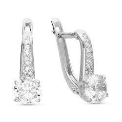 z2-9406 Серьги с фианитами. Серебро 925.