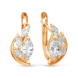 z2-9156 Серьги с фианитами. Золото 585.