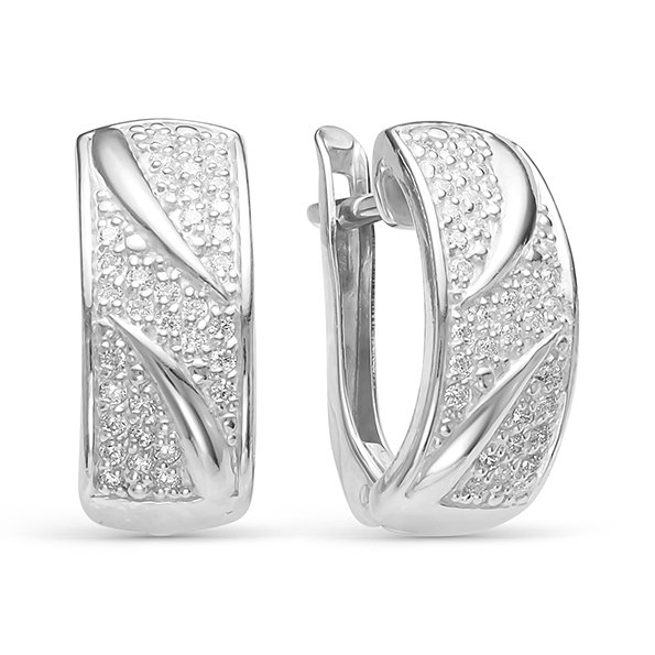 z2-9582 Серьги с фианитами. Серебро 925. 