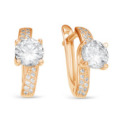 z2-9686 Серьги с фианитами. Золото 585.