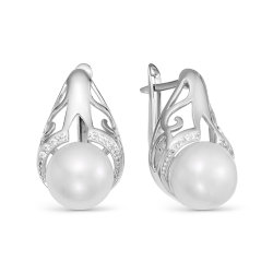 2-9705 Серьги с жемчугом. Серебро 925.