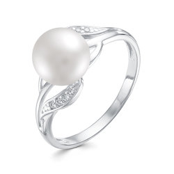 z1-9814 Кольцо с жемчугом. Серебро 925.
