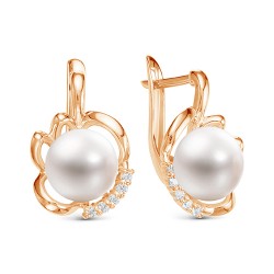 z2-9870 Серьги с жемчугом. Золото 585.