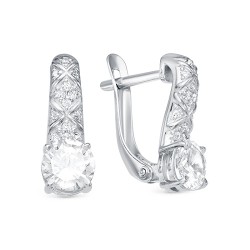 z2-9978 Серьги с фианитами. Серебро 925.
