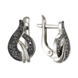 z2-8432 Серьги с фианитами. Серебро 925.