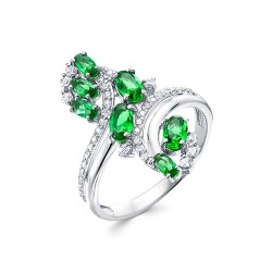 z 1-10244 Кольцо с фианитами. Серебро 925.