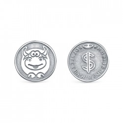 z10-027 Монета на удачу. Символ года Быка 2021 год.Серебро 925.