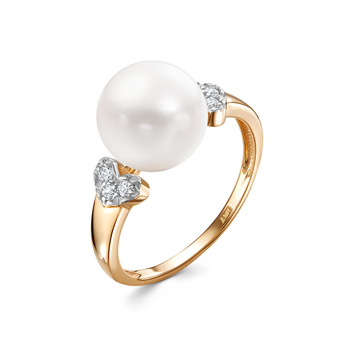 z1-10887 Кольцо с жемчугом. Золото 585. 