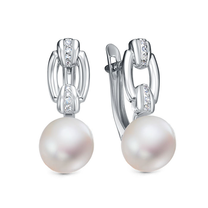 z2-11518 Серьги с жемчугом. Серебро 925. 