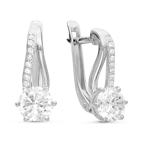 z2-9407 Серьги с фианитами. Серебро 925. 