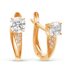 z2-9154 Серьги с фианитами. Золото 585.