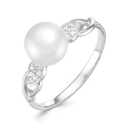 z1-9758 Кольцо с жемчугом. Серебро 925.