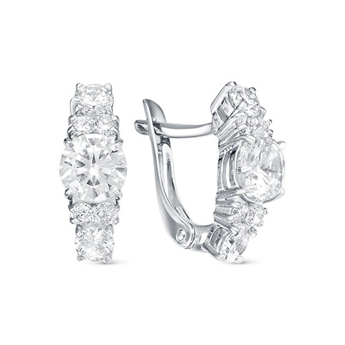 z2-9977 Серьги с фианитами. Серебро 925. 