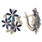 z2-8129 Серьги с эмалью. Серебро 925. 