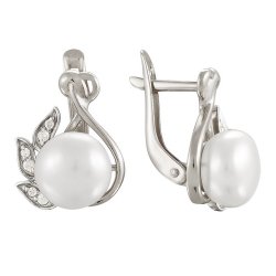 z2-8525 Серьги с жемчугом. Серебро 925.