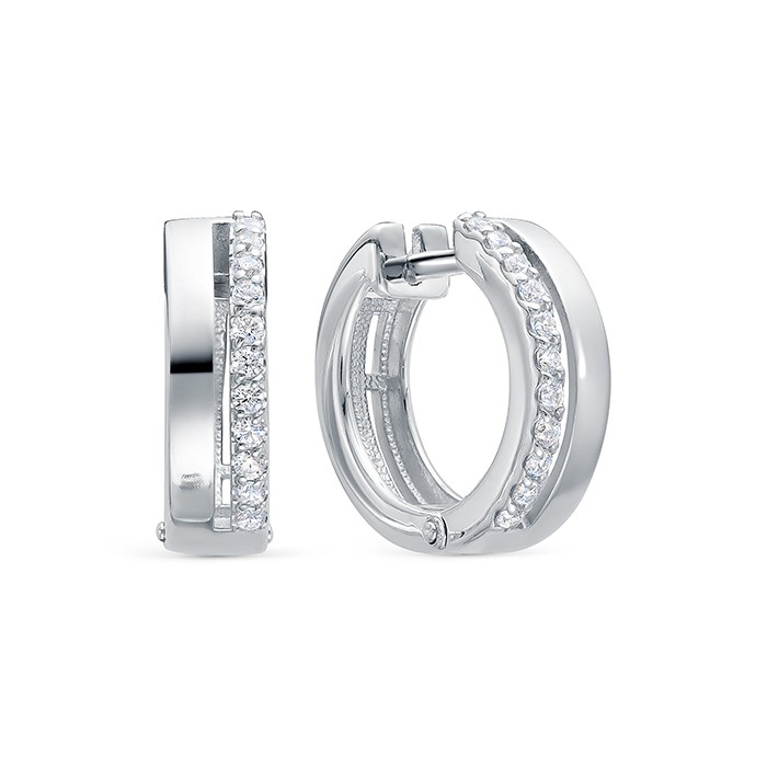 z2-10561 Серьги с фианитами. Серебро 925. 