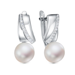 z2-11522 Серьги с жемчугом. Серебро 925.