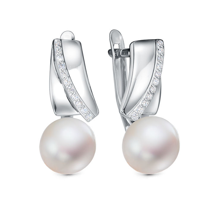 z2-11522 Серьги с жемчугом. Серебро 925. 