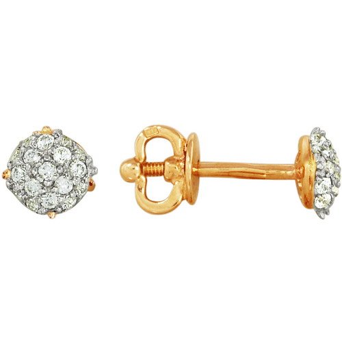 z2-388 Серьги с фианитами. Золото 585. 