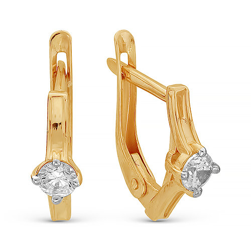 z2-8967 Серьги с фианитами. Золото 585. 