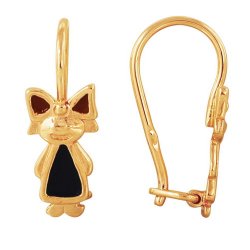 z2-761d Детские серьги "девочка" на петельке.Золото 585.