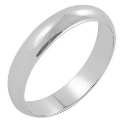 Z1-1040 Кольцо обручальное классическое шириной 4 мм. Серебро 925.