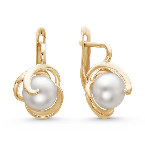 z2-9120 Серьги с жемчугом. Золото 585. 