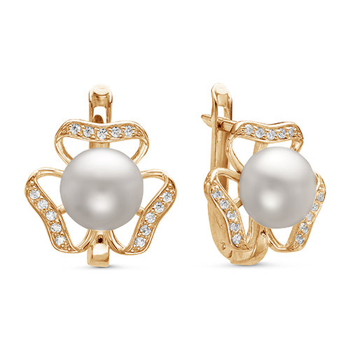 z2-9344 Серьги с жемчугом. Золото 585. 