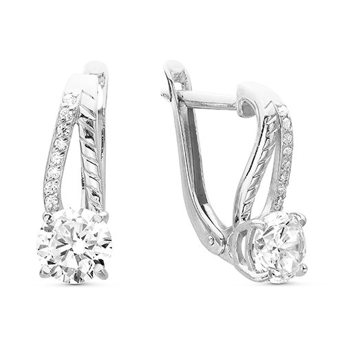 z2-9414 Серьги с фианитами. Серебро 925. 