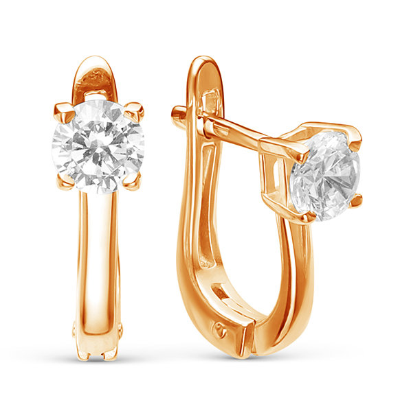 z2-8798 Серьги с фианитами. Золото 585. 