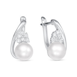 z2-9655 Серьги с жемчугом. Серебро 925.