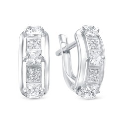 z2-9912 Серьги с фианитами. Серебро 925.
