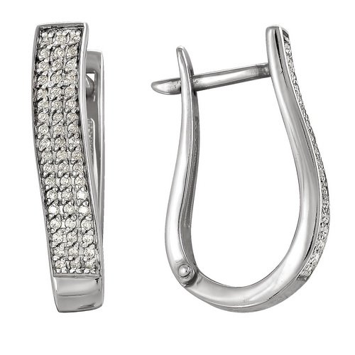 z2-8482 Серьги с фианитами. Серебро 925. 