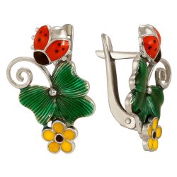 z2-8133 Серьги с эмалью. Серебро 925.