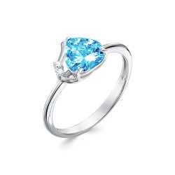 z 1-10243 Кольцо с фианитами. Серебро 925.