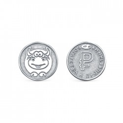 z10-025 Монета на удачу. Символ года Быка 2021 год. Серебро 925.