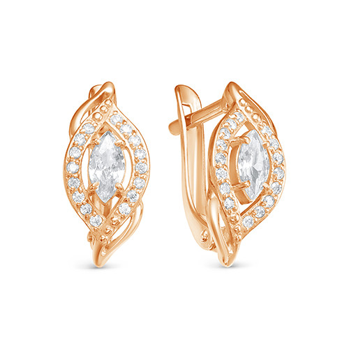 z2-10089 Серьги с фианитами. Золото 585. 