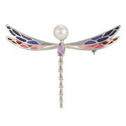 z7-020 Брошь с жемчугом. Серебро 925.