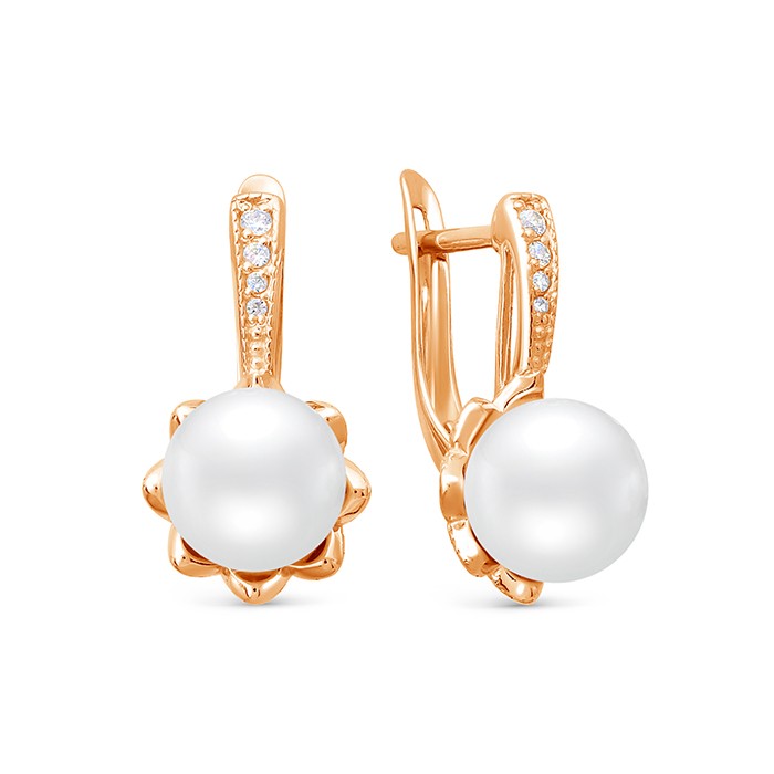 z2-10336 Серьги с жемчугом. Золото 585. 