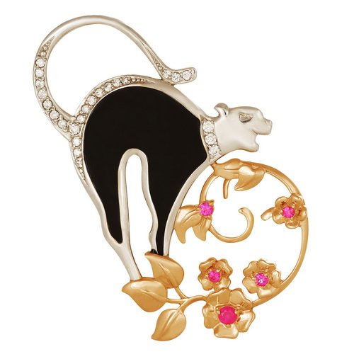 z7-003 Брошь с фианитами. Серебро 925. 