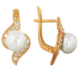 z2-7520 Серьги с жемчугом. Золото 585.